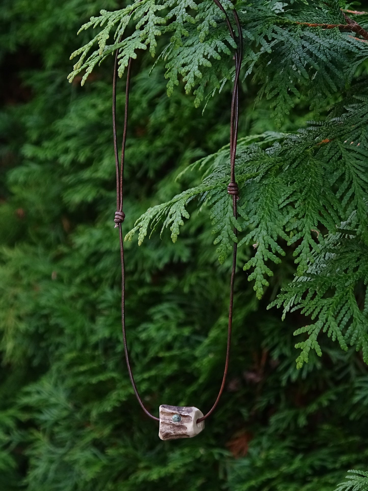 the Pond - Turquoise Antler Necklace