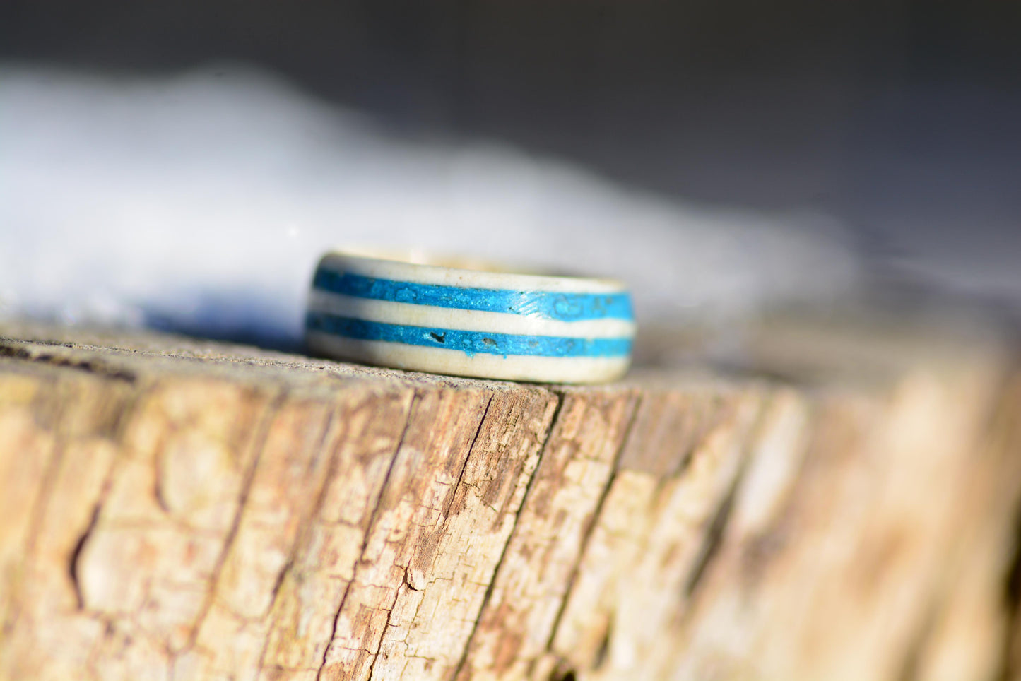 Antler Ring with Turquoise Inlay for Women | Handmade Natural Ring | Rustic Boho Jewelry