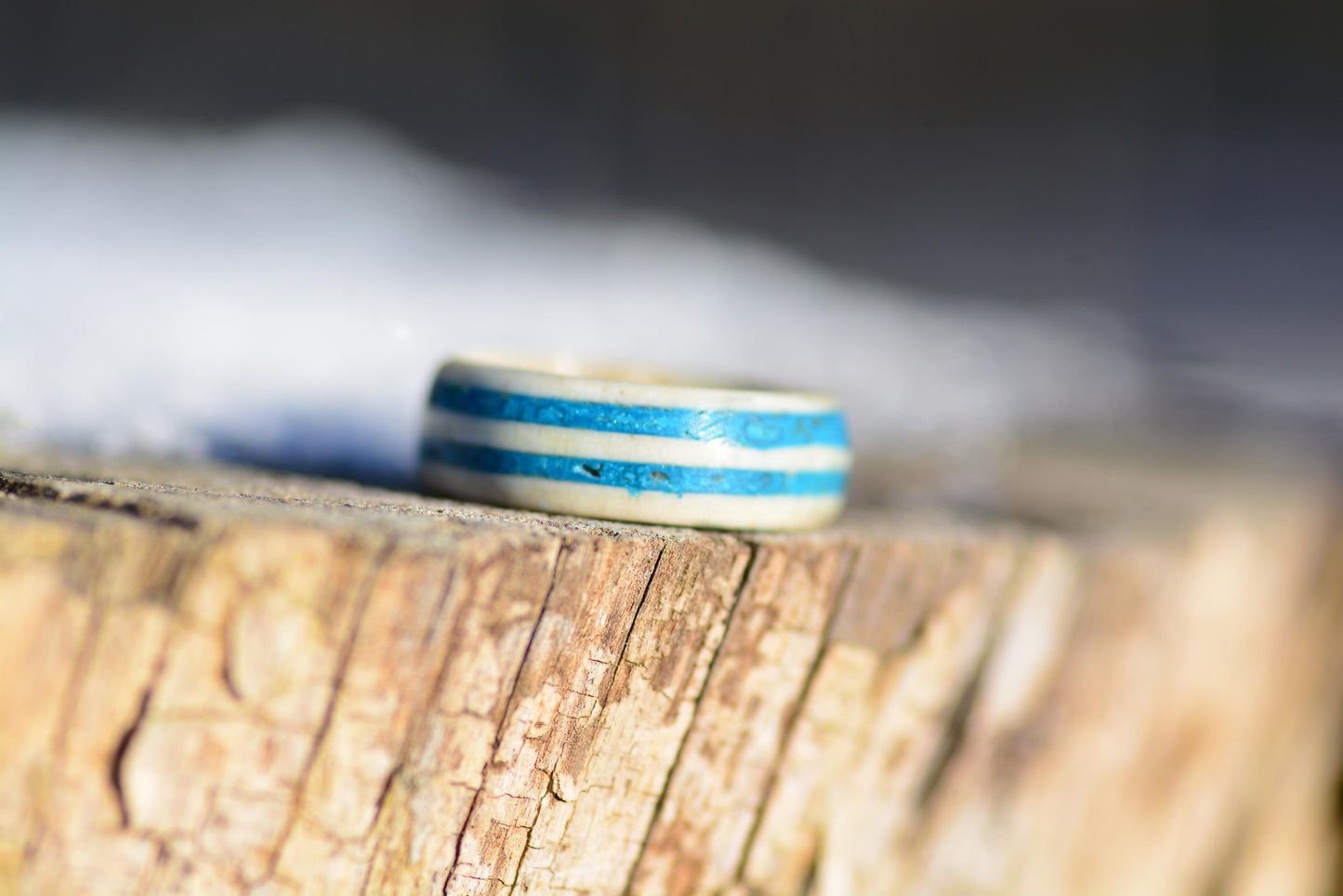 Antler Ring with Turquoise Inlay for Women | Handmade Natural Ring | Rustic Boho Jewelry