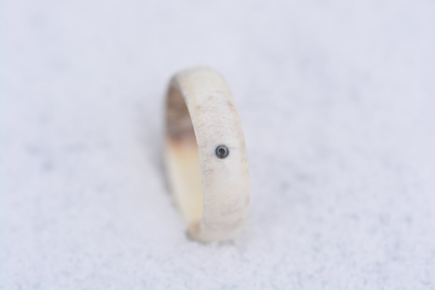 Antler ring with sapphire - The forest pond