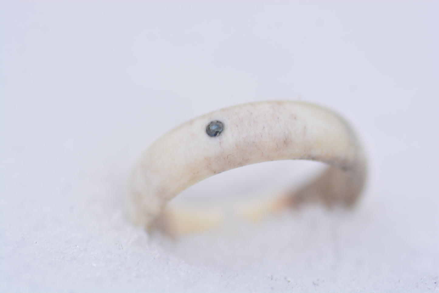 Antler ring with sapphire - The forest pond