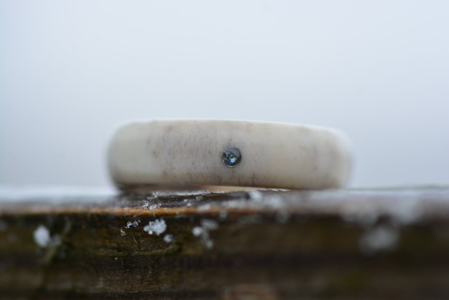 Antler ring with sapphire - The forest pond