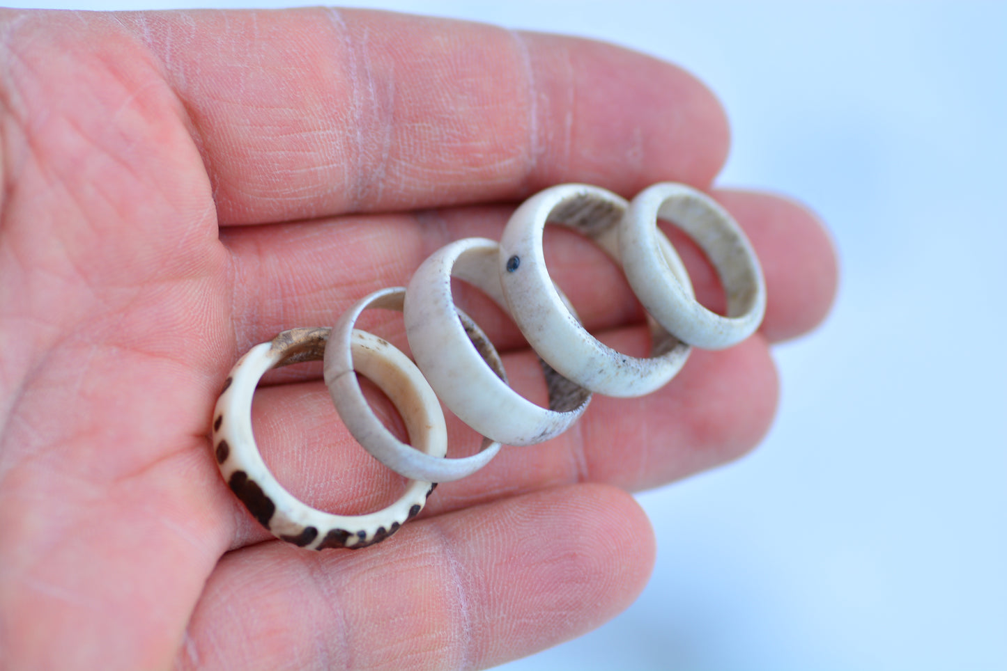 Antler ring with sapphire - The forest pond