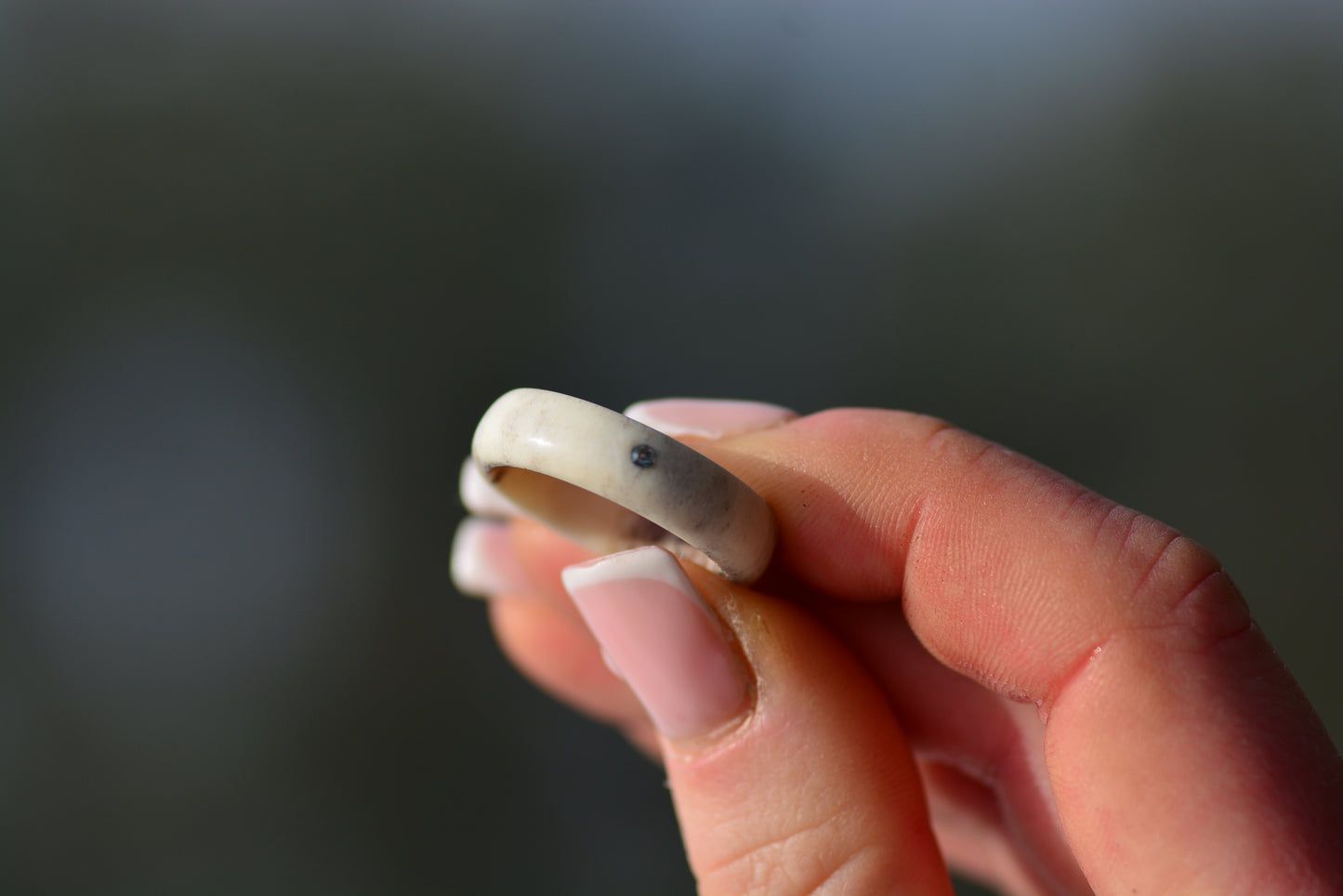 Antler ring with sapphire - The forest pond