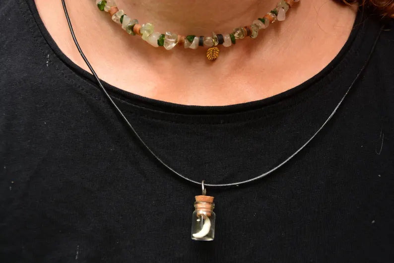 Deer Teeth in a Bottle Necklace – Tiny Forest Relic