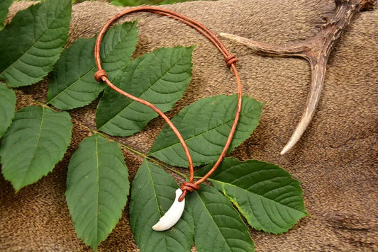 Rustic Tooth Necklace – Handmade Primitive Amulet from Natural Bone