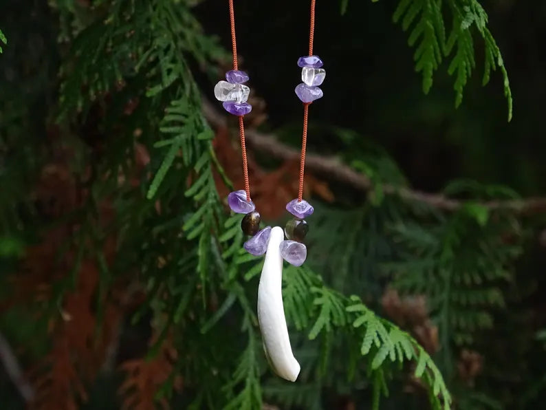 Amethyst Tooth Necklace