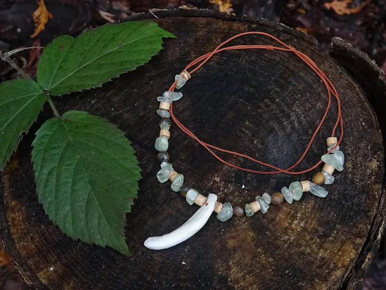 Forest Gem Tooth Necklace