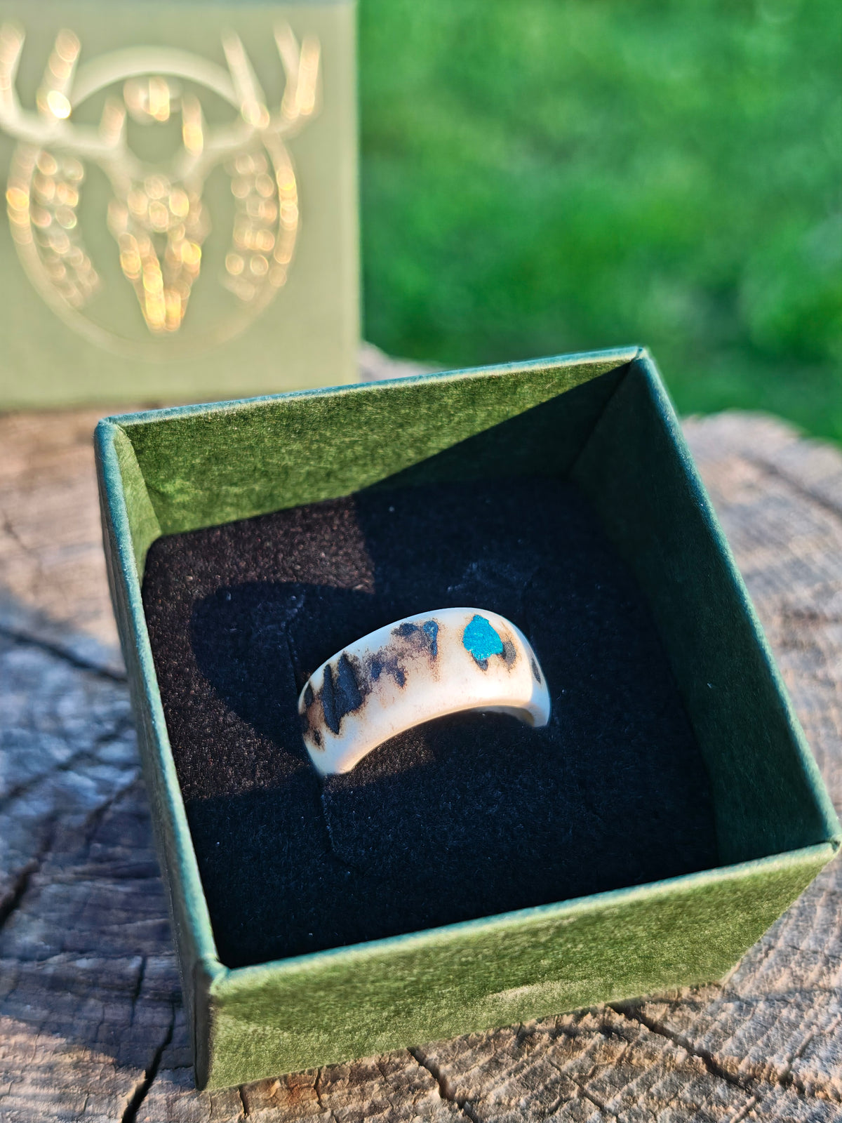Antler Ring with Turquoise touch