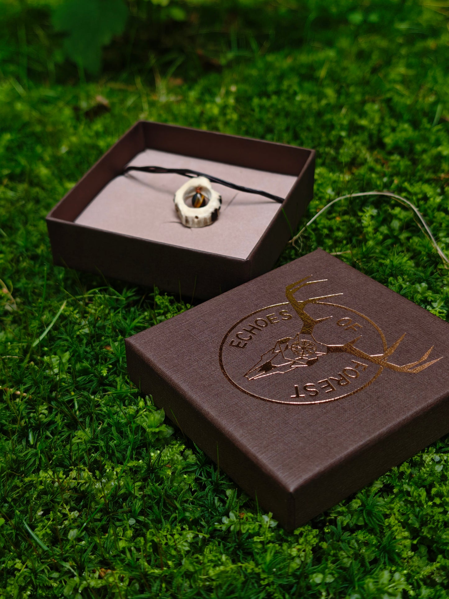 Forest Charm Necklace with the gift box