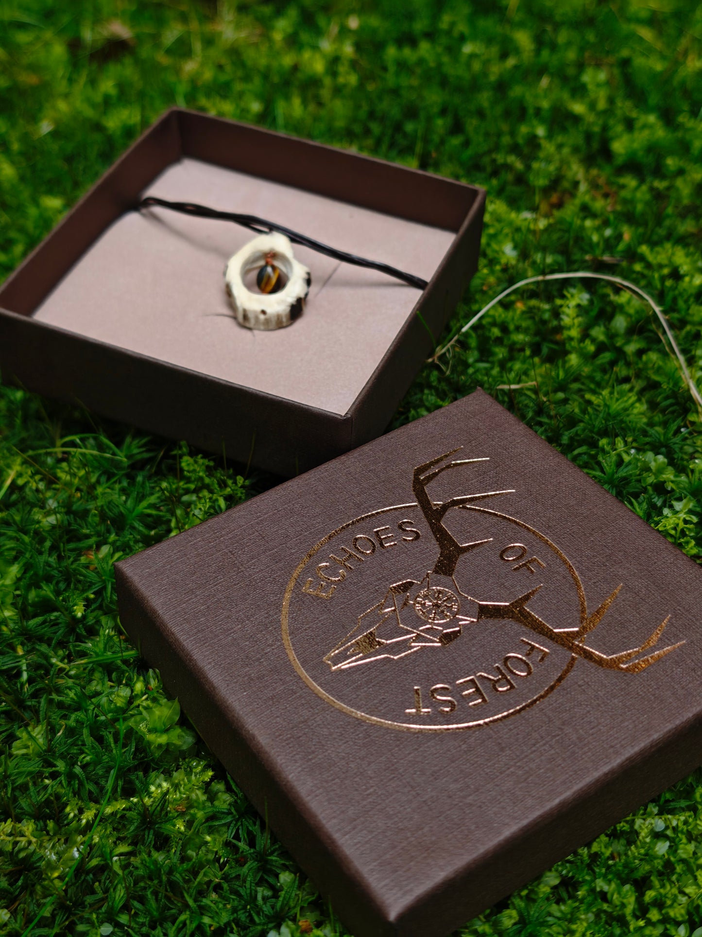 Forest Charm Necklace with the gift box