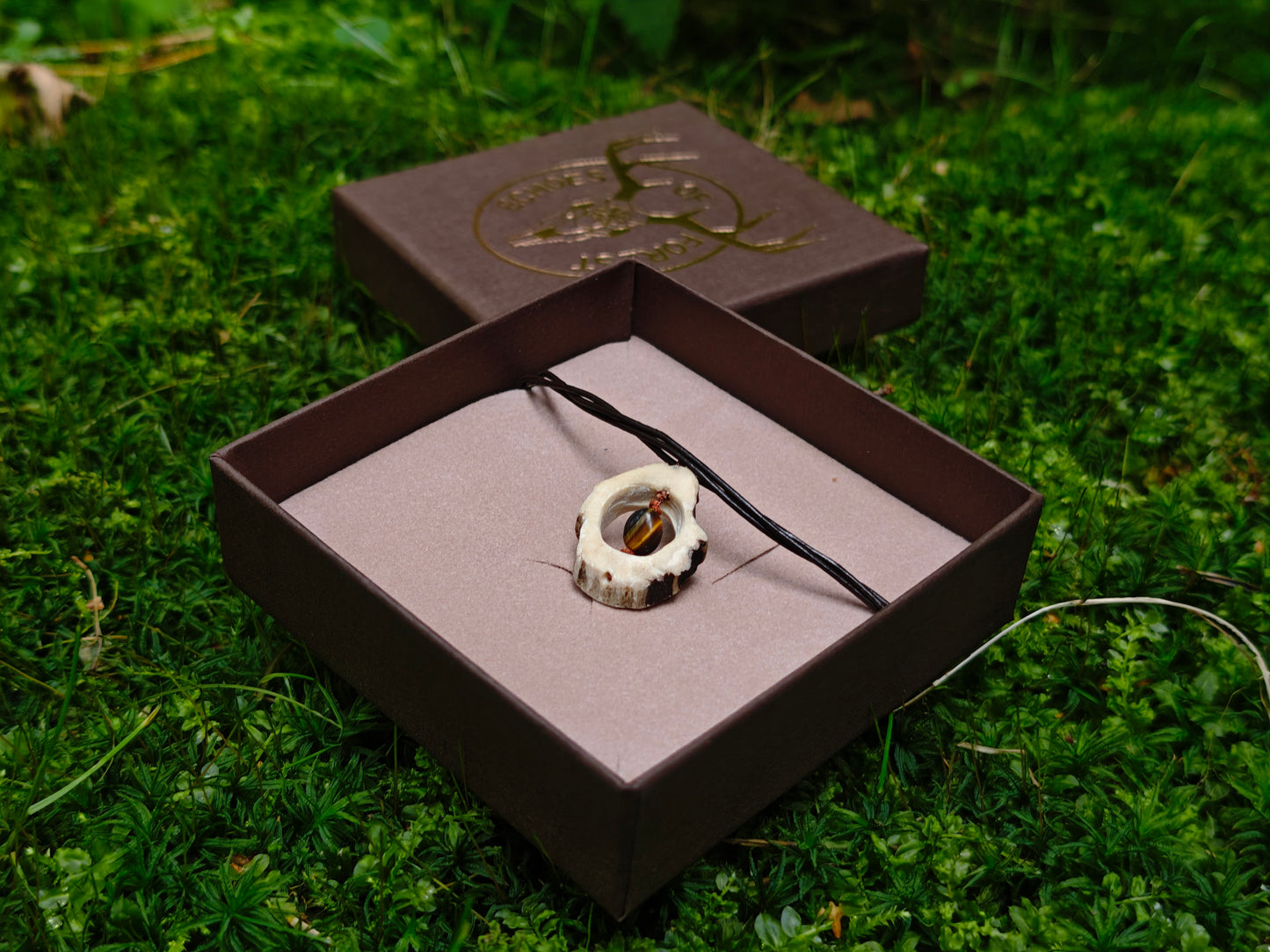 Forest Charm Necklace with the gift box