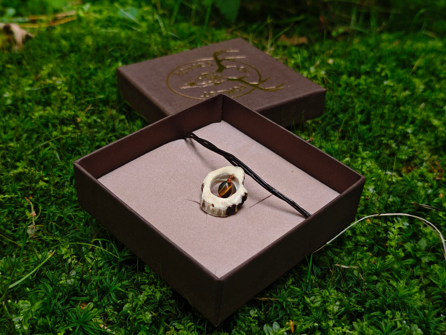 Forest Charm Necklace with the gift box