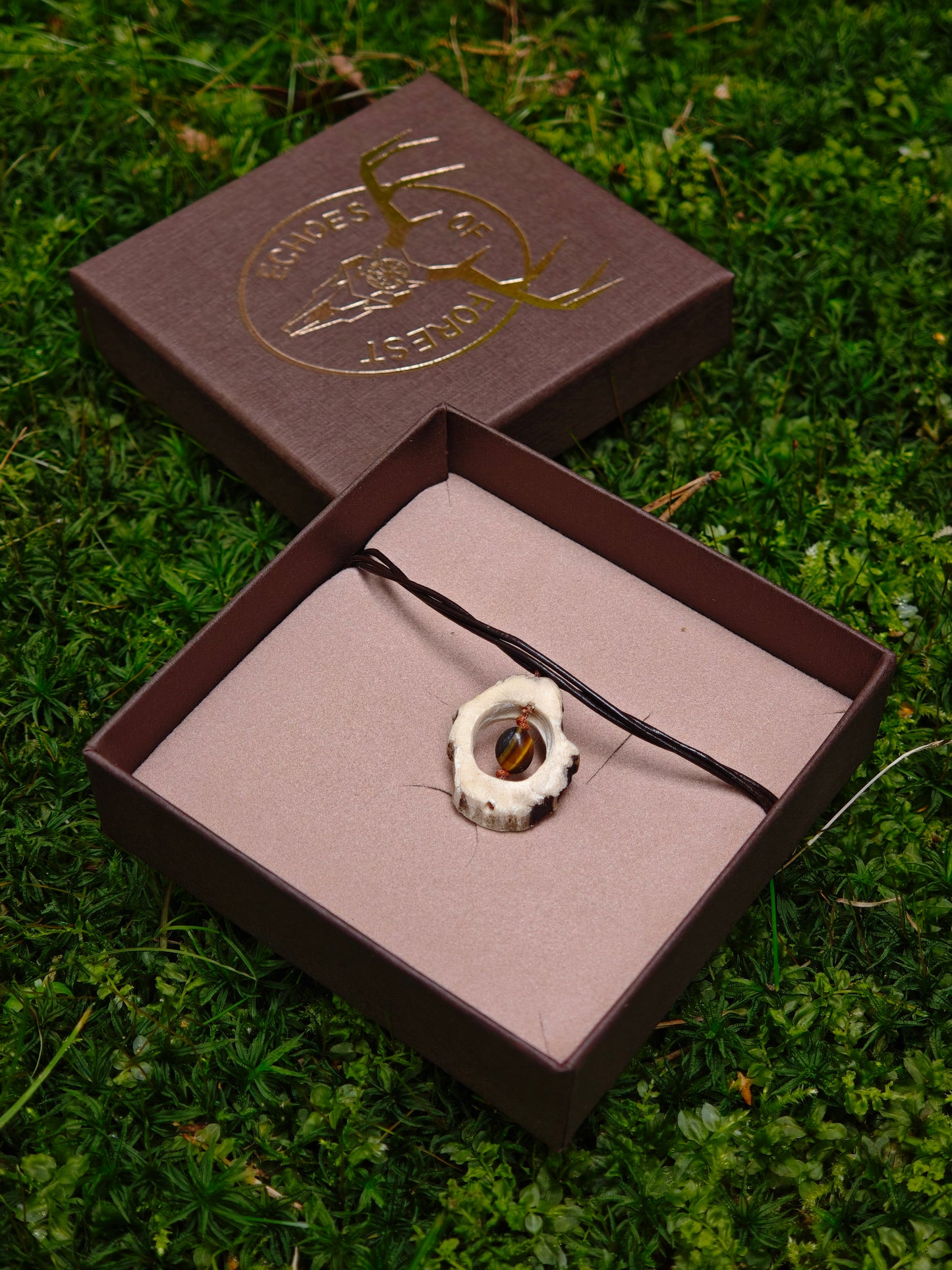 Forest Charm Necklace with the gift box