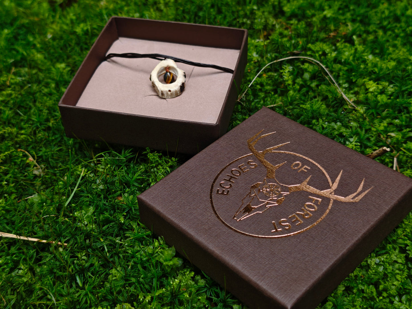 Forest Charm Necklace with the gift box