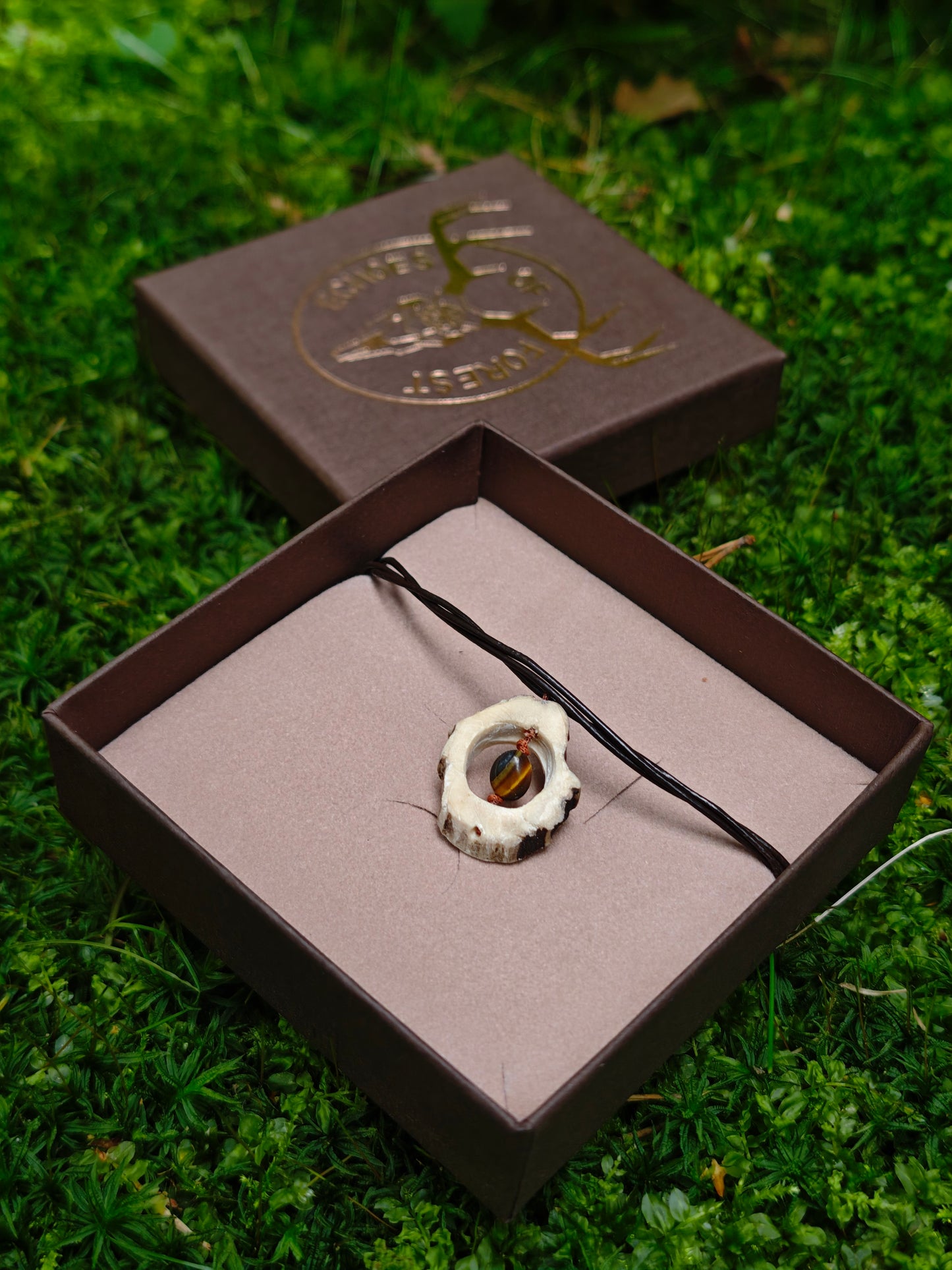 Forest Charm Necklace with the gift box